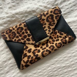INC Clutch / Purse in Leopard print